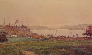 地味なシーン Painting - ハドソンの風景を北に望むジャスパー・フランシス・クロプシー